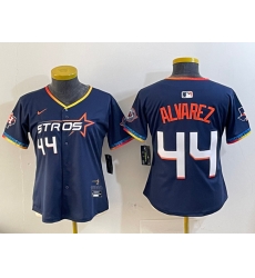 Women Houston Astros 44 Yordan Alvarez Navy 2025 City Connect With Texas Patch Limited Stitched Baseball Jersey