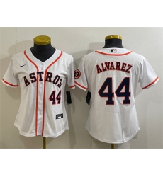 Women Houston Astros 44 Yordan Alvarez White With Patch Cool Base Stitched Baseball Jersey Women Houston Astros 44 Yordan Alvarez White With Patch Cool Base Stitched Baseball Jersey
