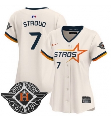 Women Houston Astros 7 C J  Stroud Cream 2025 City Connect Limited Stitched Baseball Jersey