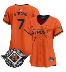 Women Houston Astros 7 C J Stroud Orange 2025 City Connect Limited Stitched Baseball Jersey Women Houston Astros 7 C J Stroud Orange 2025 City Connect Limited Stitched Baseball Jersey