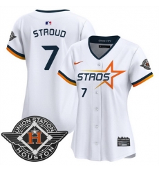 Women Houston Astros 7 C J Stroud White 2025 City Connect Limited Stitched Baseball Jersey Women Houston Astros 7 C J Stroud White 2025 City Connect Limited Stitched Baseball Jersey