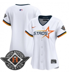 Women Houston Astros Blank White 2025 City Connect Limited Stitched Baseball Jersey