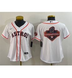 Women Houston Astros White 2022 World Series Champions Team Big Logo With Patch Cool Base Stitched Baseball Jersey Women Houston Astros White 2022 World Series Champions Team Big Logo With Patch Cool Base Stitched Baseball Jersey