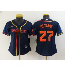 Women's Houston Astros #27 Jose Altuve Nike Navy 2022 City Connect Player Jersey Women's Houston Astros #27 Jose Altuve Nike Navy 2022 City Connect Player Jersey