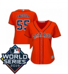 Womens Houston Astros 55 Ryan Pressly Orange Alternate Cool Base Baseball jersey Womens Houston Astros 55 Ryan Pressly Orange Alternate Cool Base Baseball jersey