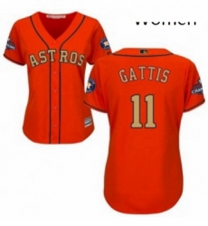 Womens Majestic Houston Astros 11 Evan Gattis Authentic Orange Alternate 2018 Gold Program Cool Base MLB Jersey Womens Majestic Houston Astros 11 Evan Gattis Authentic Orange Alternate 2018 Gold Program Cool Base MLB Jersey
