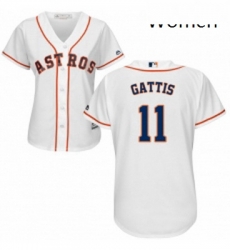 Womens Majestic Houston Astros 11 Evan Gattis Authentic White Home Cool Base MLB Jersey Womens Majestic Houston Astros 11 Evan Gattis Authentic White Home Cool Base MLB Jersey