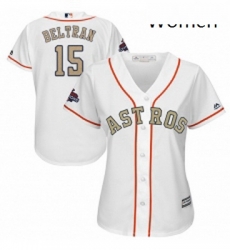 Womens Majestic Houston Astros 15 Carlos Beltran Authentic White 2018 Gold Program Cool Base MLB Jersey Womens Majestic Houston Astros 15 Carlos Beltran Authentic White 2018 Gold Program Cool Base MLB Jersey