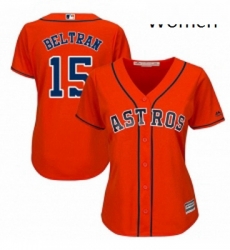 Womens Majestic Houston Astros 15 Carlos Beltran Replica Orange Alternate Cool Base MLB Jersey Womens Majestic Houston Astros 15 Carlos Beltran Replica Orange Alternate Cool Base MLB Jersey