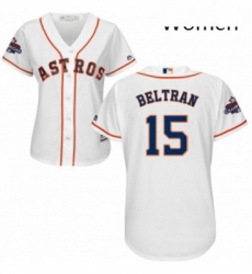 Womens Majestic Houston Astros 15 Carlos Beltran Replica White Home 2017 World Series Champions Cool Base MLB Jersey Womens Majestic Houston Astros 15 Carlos Beltran Replica White Home 2017 World Series Champions Cool Base MLB Jersey