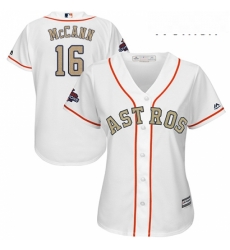 Womens Majestic Houston Astros 16 Brian McCann Authentic White 2018 Gold Program Cool Base MLB Jersey Womens Majestic Houston Astros 16 Brian McCann Authentic White 2018 Gold Program Cool Base MLB Jersey