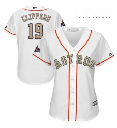 Womens Majestic Houston Astros 19 Tyler Clippard Authentic White 2018 Gold Program Cool Base MLB Jersey Womens Majestic Houston Astros 19 Tyler Clippard Authentic White 2018 Gold Program Cool Base MLB Jersey