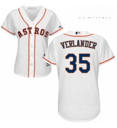 Womens Majestic Houston Astros 35 Justin Verlander Replica White Home Cool Base MLB Jersey Womens Majestic Houston Astros 35 Justin Verlander Replica White Home Cool Base MLB Jersey