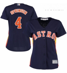 Womens Majestic Houston Astros 4 George Springer Authentic Navy Blue Alternate Cool Base MLB Jersey Womens Majestic Houston Astros 4 George Springer Authentic Navy Blue Alternate Cool Base MLB Jersey