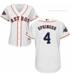 Womens Majestic Houston Astros 4 George Springer Replica White Home 2017 World Series Champions Cool Base MLB Jersey Womens Majestic Houston Astros 4 George Springer Replica White Home 2017 World Series Champions Cool Base MLB Jersey