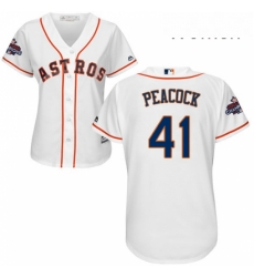 Womens Majestic Houston Astros 41 Brad Peacock Authentic White Home 2017 World Series Champions Cool Base MLB Jersey Womens Majestic Houston Astros 41 Brad Peacock Authentic White Home 2017 World Series Champions Cool Base MLB Jersey