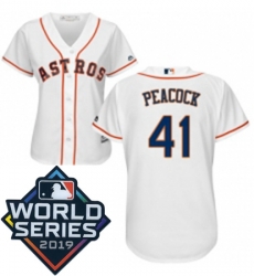 Womens Majestic Houston Astros 41 Brad Peacock White Home Cool Base Sitched 2019 World Series Patch jersey Womens Majestic Houston Astros 41 Brad Peacock White Home Cool Base Sitched 2019 World Series Patch jersey