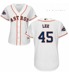 Womens Majestic Houston Astros 45 Carlos Lee Authentic White Home 2017 World Series Champions Cool Base MLB Jersey Womens Majestic Houston Astros 45 Carlos Lee Authentic White Home 2017 World Series Champions Cool Base MLB Jersey