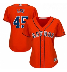 Womens Majestic Houston Astros 45 Carlos Lee Replica Orange Alternate Cool Base MLB Jersey Womens Majestic Houston Astros 45 Carlos Lee Replica Orange Alternate Cool Base MLB Jersey