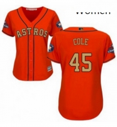 Womens Majestic Houston Astros 45 Gerrit Cole Authentic Orange Alternate 2018 Gold Program Cool Base MLB Jersey Womens Majestic Houston Astros 45 Gerrit Cole Authentic Orange Alternate 2018 Gold Program Cool Base MLB Jersey