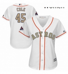 Womens Majestic Houston Astros 45 Gerrit Cole Authentic White 2018 Gold Program Cool Base MLB Jersey Womens Majestic Houston Astros 45 Gerrit Cole Authentic White 2018 Gold Program Cool Base MLB Jersey
