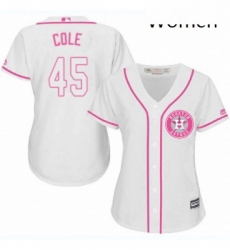 Womens Majestic Houston Astros 45 Gerrit Cole Replica White Fashion Cool Base MLB Jersey Womens Majestic Houston Astros 45 Gerrit Cole Replica White Fashion Cool Base MLB Jersey