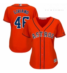 Womens Majestic Houston Astros 46 Francisco Liriano Authentic Orange Alternate Cool Base MLB Jersey Womens Majestic Houston Astros 46 Francisco Liriano Authentic Orange Alternate Cool Base MLB Jersey