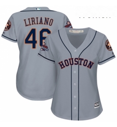 Womens Majestic Houston Astros 46 Francisco Liriano Replica Grey Road 2017 World Series Champions Cool Base MLB Jersey Womens Majestic Houston Astros 46 Francisco Liriano Replica Grey Road 2017 World Series Champions Cool Base MLB Jersey