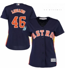 Womens Majestic Houston Astros 46 Francisco Liriano Replica Navy Blue Alternate Cool Base MLB Jersey Womens Majestic Houston Astros 46 Francisco Liriano Replica Navy Blue Alternate Cool Base MLB Jersey