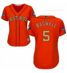 Womens Majestic Houston Astros 5 Jeff Bagwell Authentic Orange Alternate 2018 Gold Program Cool Base MLB Jersey Womens Majestic Houston Astros 5 Jeff Bagwell Authentic Orange Alternate 2018 Gold Program Cool Base MLB Jersey