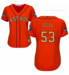 Womens Majestic Houston Astros 53 Ken Giles Authentic Orange Alternate 2018 Gold Program Cool Base MLB Jersey Womens Majestic Houston Astros 53 Ken Giles Authentic Orange Alternate 2018 Gold Program Cool Base MLB Jersey