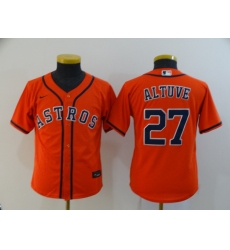 Youth Astros 27 Jose Altuve Orange Youth 2020 Nike Cool Base Jersey Youth Astros 27 Jose Altuve Orange Youth 2020 Nike Cool Base Jersey