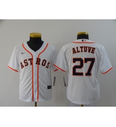 Youth Astros 27 Jose Altuve White Youth 2020 Nike Cool Base Jersey Youth Astros 27 Jose Altuve White Youth 2020 Nike Cool Base Jersey