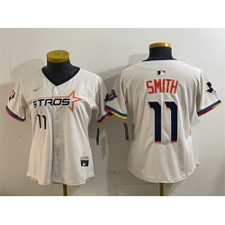 Youth Houston Astros 11 Cam Smith Cream 2025 City Connect With Texas Patch Limited Stitched Baseball Jersey