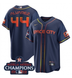 Youth Houston Astros 44 Yordan Alvarez Navy 2022 World Series Champions City Connect Stitched BaseballJersey Youth Houston Astros 44 Yordan Alvarez Navy 2022 World Series Champions City Connect Stitched BaseballJersey