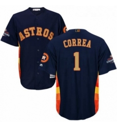 Youth Majestic Houston Astros 1 Carlos Correa Authentic Navy Blue Alternate 2018 Gold Program Cool Base MLB Jersey Youth Majestic Houston Astros 1 Carlos Correa Authentic Navy Blue Alternate 2018 Gold Program Cool Base MLB Jersey