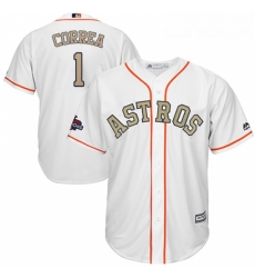 Youth Majestic Houston Astros 1 Carlos Correa Authentic White 2018 Gold Program Cool Base MLB Jersey Youth Majestic Houston Astros 1 Carlos Correa Authentic White 2018 Gold Program Cool Base MLB Jersey
