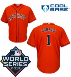 Youth Majestic Houston Astros 1 Carlos Correa Orange Alternate Cool Base Sitched 2019 World Series Patch Jersey Youth Majestic Houston Astros 1 Carlos Correa Orange Alternate Cool Base Sitched 2019 World Series Patch Jersey