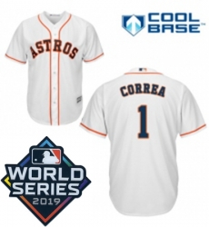 Youth Majestic Houston Astros 1 Carlos Correa White Home Cool Base Sitched 2019 World Series Patch Jersey Youth Majestic Houston Astros 1 Carlos Correa White Home Cool Base Sitched 2019 World Series Patch Jersey