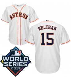 Youth Majestic Houston Astros 15 Carlos Beltran White Home Cool Base Sitched 2019 World Series Patch Jersey Youth Majestic Houston Astros 15 Carlos Beltran White Home Cool Base Sitched 2019 World Series Patch Jersey