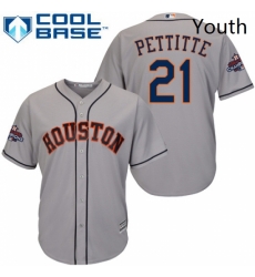 Youth Majestic Houston Astros 21 Andy Pettitte Authentic Grey Road 2017 World Series Champions Cool Base MLB Jersey Youth Majestic Houston Astros 21 Andy Pettitte Authentic Grey Road 2017 World Series Champions Cool Base MLB Jersey