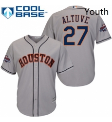 Youth Majestic Houston Astros 27 Jose Altuve Authentic Grey Road 2017 World Series Champions Cool Base MLB Jersey Youth Majestic Houston Astros 27 Jose Altuve Authentic Grey Road 2017 World Series Champions Cool Base MLB Jersey