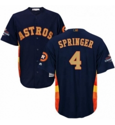 Youth Majestic Houston Astros 4 George Springer Authentic Navy Blue Alternate 2018 Gold Program Cool Base MLB Jersey Youth Majestic Houston Astros 4 George Springer Authentic Navy Blue Alternate 2018 Gold Program Cool Base MLB Jersey