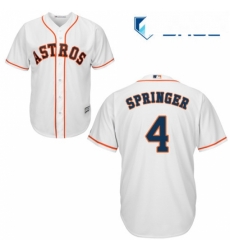 Youth Majestic Houston Astros 4 George Springer Replica White Home Cool Base MLB Jersey Youth Majestic Houston Astros 4 George Springer Replica White Home Cool Base MLB Jersey
