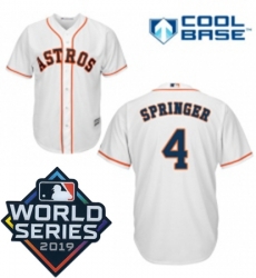 Youth Majestic Houston Astros 4 George Springer White Home Cool Base Sitched 2019 World Series Patch Jersey Youth Majestic Houston Astros 4 George Springer White Home Cool Base Sitched 2019 World Series Patch Jersey