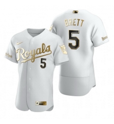 Kansas City Royals 5 George Brett White Nike Mens Authentic Golden Edition MLB Jersey Kansas City Royals 5 George Brett White Nike Mens Authentic Golden Edition MLB Jersey