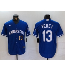 Men Kansas City Royals 13 Salvador Perez Royal Cool Base Stitched Jersey 1 Men Kansas City Royals 13 Salvador Perez Royal Cool Base Stitched Jersey 1