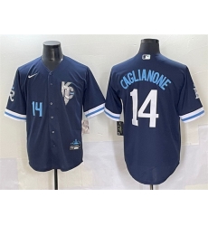 Men Kansas City Royals 14 Jac Caglianone Navy City Connect Stitched Baseball Jersey