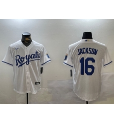 Men Kansas City Royals 16 Bo Jackson White Cool Base Stitched Baseball Jersey Men Kansas City Royals 16 Bo Jackson White Cool Base Stitched Baseball Jersey
