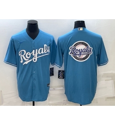 Men Kansas City Royals Light Blue Team Big Logo Cool Base Stitched Jersey Men Kansas City Royals Light Blue Team Big Logo Cool Base Stitched Jersey